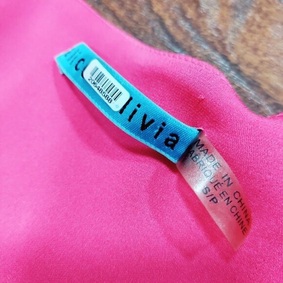 Alice & Olivia 100% Silk 3/4 Sleeve Boat Neck Whimsy Boho Sway Blouse Top Pink S - Picture 11 of 13